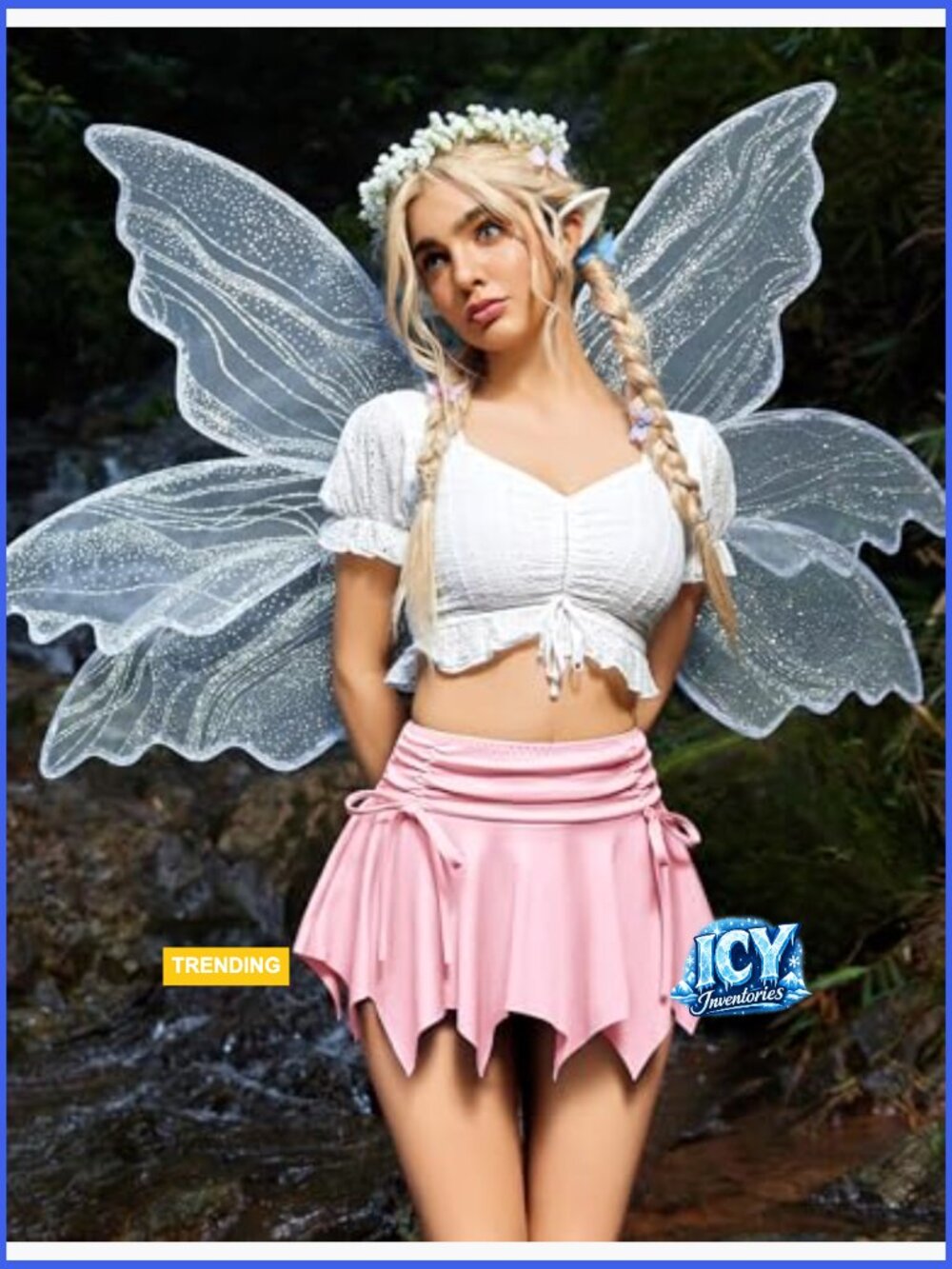 Polyester Spandex Mini Skirt with Drawstring Ruched Bow Asymmetrical Hem - Picture 3 of 7